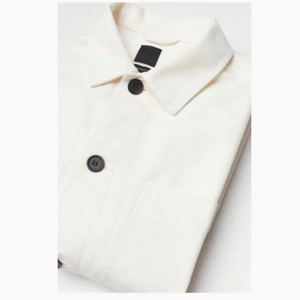 H&M Cotton Twill Regular Fit Shirt Jacket White Size XS - Picture 8 of 9